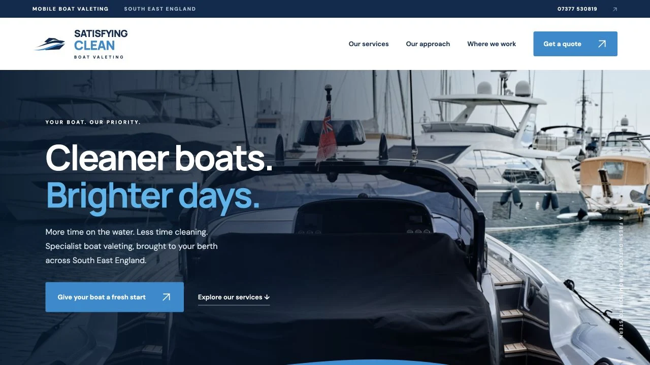 Satisfying Clean website preview